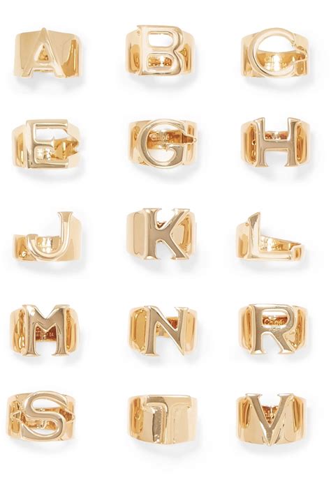 Where to Buy Chloé Gold Alphabet Initial Rings .